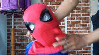 Review Unboxing Topeng Spiderman Mata kedip [upl. by Carrie]