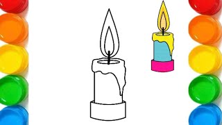 Easy Candle Drawing For Kids How to Draw A Candle 🕯️Easy Step By Step Drawing for KidsKids Art [upl. by Asiralc767]