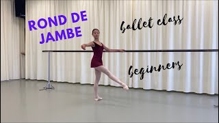 httpswwwprimaballetclasscom Rond de Jambe  Bar  Beginners [upl. by Ahsha]