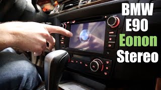 BMW E90 Eonon Aftermarket Stereo Install [upl. by Doowrehs]