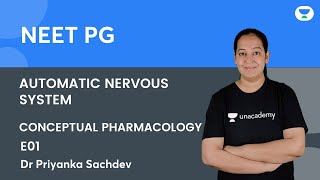 Conceptual Pharmacology  Automatic Nervous System E01  Dr Priyanka Sachdev  Unacademy NEET PG [upl. by Ecnaiva]