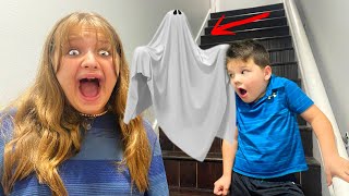 GHOST in OUR HOUSE Aubrey and CALEB TURN INTO GHOSTBUSTERS in REal LIFE [upl. by Wooldridge]