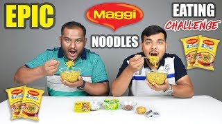 EPIC MAGGI NOODLES EATING CHALLENGE  Maggi Noodles Eating Competition  Food Challenge [upl. by Nrubyar298]