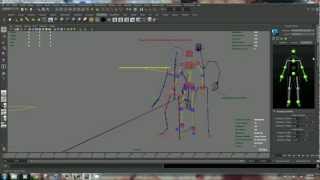 Maya 2013 retarget motion capture data to control and custom rig [upl. by Ynaffat]