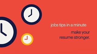 job tips in a minute make your resume stronger [upl. by Nailimixam836]