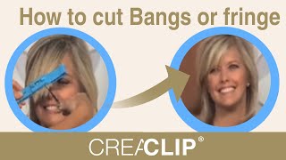 How to cut Bangs or Fringe  Original CreaClip Hair Cutting Tool  As seen on HSN [upl. by Allana]