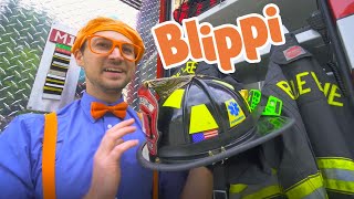 Blippi and The Fire Truck  1 Hour of Blippi  Learning Trucks For Kids [upl. by Chloette709]