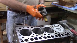 Installing Pistons in Diesel Engine [upl. by Gaves]