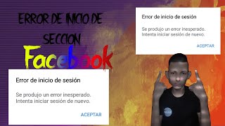 Se produjo un error inesperado Intenta iniciar sesión de nuevo Error de Facebook [upl. by Aryaz]