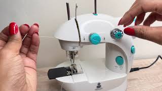 How to thread a mini sewing machine  how to get started  stepbystep [upl. by Nazay]