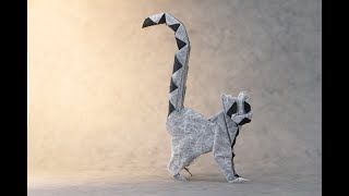 Origami Ring Tailed Lemur by Roman Diaz [upl. by Shannen858]