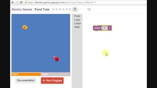 Blockly Games Pond Tutor Level 7 [upl. by Eltsirhc537]