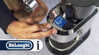 How to programme the settings on the De’Longhi KG521M Dedica Grinder [upl. by Elpmet]