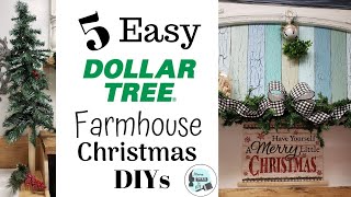 Easy Dollar Tree Farmhouse Christmas DIYs [upl. by Aicnelav]