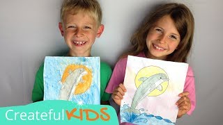 How To Draw a Dolphin  Art Lesson For Kids [upl. by Ninon]