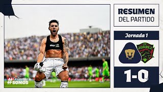 Jornada 1 Resumen partido Pumas 1 Juárez 0 [upl. by Lareneg449]