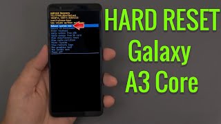 Hard Reset Samsung Galaxy A3 Core  Factory Reset Remove PatternLockPassword How to Guide [upl. by Magdala339]