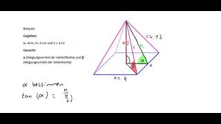 Neigungswinkel einer Pyramide bestimmen [upl. by Anuahs]