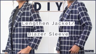 How to Lengthen a Suit JacketBlazer Sleeve [upl. by Chellman860]