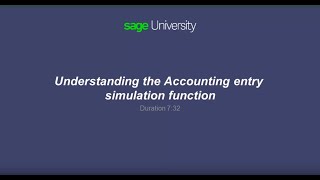 Sage X3  Accounting Entry Simulation Function [upl. by Kurzawa]