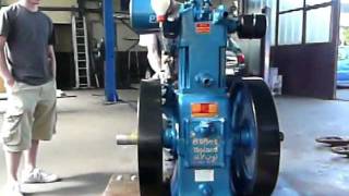 Huge Listeroid Slow Speed Diesel Engine second start [upl. by Lotti]