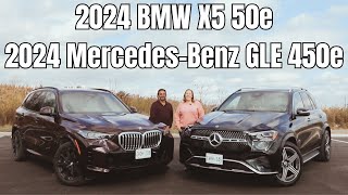 2024 MercedesBenz GLE 450e vs 2024 BMW X5 50e Comparison Review [upl. by Kostival]