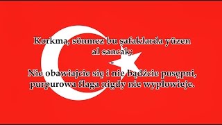 Hymn Turcji  Anthem of Turkey TRPL tekst [upl. by Demahum]