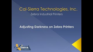 How to Adjust Darkness on Zebra Industrial Printers [upl. by Adnilec]