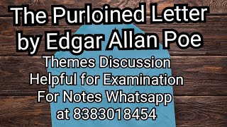 The Purloined Letter Major Themes Discussion Helpful for Exams [upl. by Shurlock]