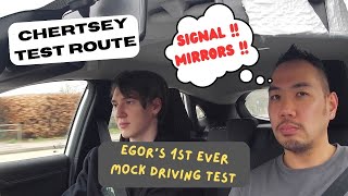 Egor Takes His First Ever Mock Driving Test  Chertsey Test Route [upl. by Uv]