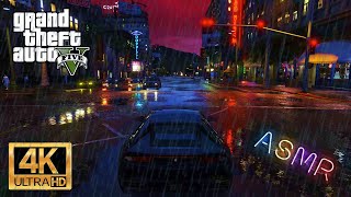 GTA V Los Santos Rainy Night Driving 4K ASMR sleep relax study work [upl. by Coopersmith]