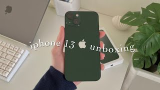 🌿 iphone 13 green 256gb aesthetic unboxing amp accessories [upl. by Henning325]