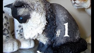 How to Make a Paper Mache Cat Lesson 1 [upl. by Ollecram]