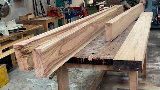 Woodworking Project  From Natural Pink Wood Panels I Designed A Giant Table [upl. by Enyawed]