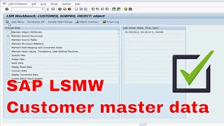 SAP LSMW Customer master data migration ECC 60 [upl. by Ellon]