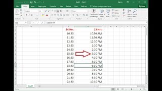 How to Convert 24 hrs to 12 hrs Time Formats in MS Excel Easy [upl. by Mcmahon]