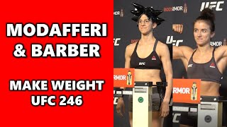 Modafferi And Barber Make Weight For UFC 246 [upl. by Nnylecyoj]