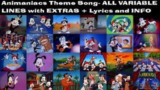 The ORIGINAL ANIMANIACS Theme Song  ALL VARIABLE LINES with EXTRAS  LYRICS AND INFO [upl. by Elvina]