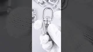 304 Stainless Steel Swivel Ring Eye To Eye Buckles Hook Anchor Chain Connectors Swivel carabiner [upl. by Zetnas]