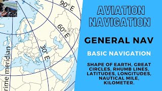 CPL ATPL General navigation Basic navigation Shape of Earth Longitudes Latitudes Great Circles [upl. by Eileme403]