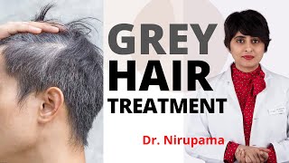 Grey Hair Treatment video Grey hair causes Can grey hair turn black Premature Grey hair treatment [upl. by Nylauqcaj]