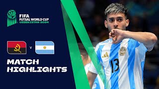 HIGHLIGHTS Angola v Argentina  FIFA Futsal World Cup Uzbekistan 2024 [upl. by Arrek294]