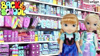 BACK TO SCHOOL SHOPPING  Elsa amp Anna Toddlers  School Supplies FunFunny Kids video [upl. by Alisa739]