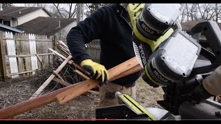 Ryobi ONE miter Saw UNBOXING and cutting wood [upl. by Naitsirhk233]