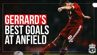 Steven Gerrards BEST GOALS at Anfield  Longrange rockets solo runs freekicks [upl. by Llemart]