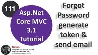 111 Forgot password Reset password generate token and send email in aspnet core [upl. by Hardner]