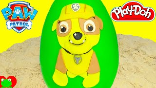 Paw Patrol Rubble Play Doh Surprise Egg Chase Marshall Shopkins [upl. by Yila]