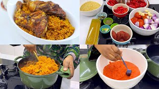 UPGRADED SMOKEY PARTY JOLLOF RICE RECIPE  STEP BY STEP  VERY DETAILED [upl. by Akenn]