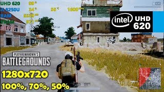 Intel UHD 620  PUBG  720p 50 70 100 Resolution Scale [upl. by Elayne]