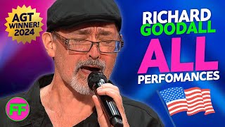 AGT 2024 WINNER Janitor Richard Goodall  ALL Performances on Americas Got Talent [upl. by Leler]